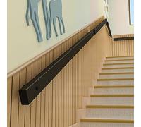 Stainless Steel Modern Stair il Kit - Wall Mounted Safety Grab Bar for Indoor/Outdoor Use, Easy Installation, Rectangular Design, 1ft-20ft, Black Finish