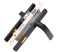 Stainless Steel Mortice Lock, Mortice Sashlock, Euro Lever Lock, Handle Lock Set - Silent Door Lock Home Security Bedroom Handle Lock with Keys - Shaped cylinders(Black,A)