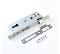 Stainless steel mortise lock door lock lock tubular frame lock narrow 85mm lock backset 30mm tubular frame lock gate door lock The direction of the lock body can be adjusted(Size:85x30mm)