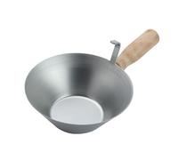 Stainless Steel Mud Pans with Wood Handle Heavy Duty Drywalls Plaster Mud Pans Scraping Scoops for Plastering Tools