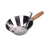 Stainless Steel Mud Pans with Wood Handle, Heavy Duty Drywalls Plaster Mud Pans Scraping Scoops for Plastering Tools, Plastering Bowl Multifunctional for Mortar Gypsum