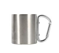 Stainless Steel Mug with Carabiner Hook Handle, Portable Backpack Cup Outdoor Travel Camping Hiking Climbing Sports Water Tea Coffee Cups Camping Gear