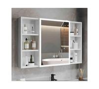 Stainless Steel Multi-Function Bathroom Storage Cabinet Waterproof & Fog-Free 90cm/35.4in Sleek Silver Finish Ideal for nizing Essentials