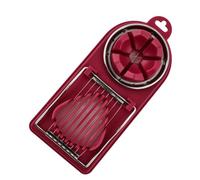 Stainless Steel Multi-Function Egg Slicer - Hard Boiled Egg Cutter & Wedger, Dual-Style Slicer for Eggs, Strawberries & More (Red)