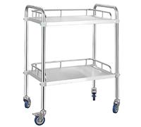 Stainless Steel Multi-Purpose Cart with Lockable Wheels, Removable Shelves - Versatile Kitchen Serving Trolley for Home & Restaurant, Durable Utility Cart