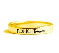 Stainless Steel My Trauma Ring, Stainless Steel Stackable Ring, Inspirational Trauma Healing Ring, Jewelry Gift for Women, 27 (9 USA), Metal, No Gemstone