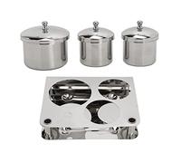 Stainless Steel Nail Art Cup Set with Lids - DustResistant Mixing Bowls for Powder, Glitter and Polish - Ideal for Salon or Home Use