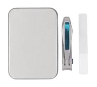 Stainless Steel Nail Clipper Wide Jaw Opening Fingernail Clipper Thick Nails Cutter with Nail File for Seniors Elderly Adults Durable Easy Grip Hygienic Nail Care Tool