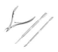 Stainless Steel Nail Cuticle Spoon Pusher Remover Cutter Nipper Clipper Set