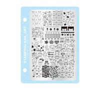 Stainless Steel Nails Stamping Plate 10 Patterns Festive Art Stamp Hanging Backplate for Professional Art Snowflake Plate