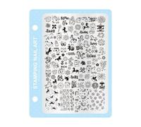 Stainless Steel Nails Stamping Plate 10 Patterns Festive Art Stamp Hanging Backplate for Professional Art Snowflake Plate