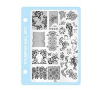 Stainless Steel Nails Stamping Plate 10 Patterns Festive Art Stamp Hanging Backplate for Professional Art Snowflake Plate