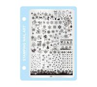 Stainless Steel Nails Stamping Plate 10 Patterns Festive Art Stamp Hanging Backplate for Professional Art Snowflake Plate