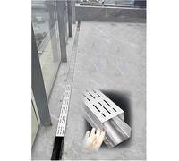 Stainless Steel Narrow Tile Channel Drain - 1m/2m Removable Grate for Patio, Garage, and Garden Drainage(LxWxH200x7x5cm 1pc)