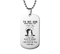Stainless Steel Necklace,Best Gift for Son Daughter Always Remember That You Are Brave Than You Think Inspirational Gifts (B)