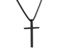 Stainless Steel Necklace For Men | Cross Necklace with Inspiration Phrase "I CAN DO ALL THINGS"