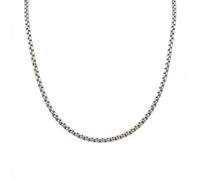 Stainless Steel Necklace, Square Rolo Chain Necklace, Silver Tone Dainty Box Chains for for Men and Women, Wide 1.2/1.5/1.8/2/2.5/3/3.5/4/5mm, Length 45-60cm (2.5mm,60cm)
