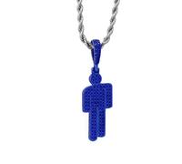 Stainless Steel Necklace, Women's and Men's Colourful Human Diamond Necklace, Cubic Zirconia Stones Necklace Accessories, Trendy Slant Head Pendant with Zircon, Perfect for Concerts and Fan Gatherings