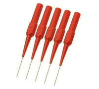 Stainless Steel Needle Tip Multimeter Probes Pack of 5 with Soft Handle Design and 4mm Banana Connection (Red)