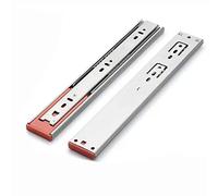 Stainless Steel net Der Slides 25cm Side Mounted Three Sect Ball Bearing Rail with Thickened Buffer for Smooth Silver h