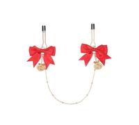Stainless Steel Nipple Sex Toys with Metal Bells Nipples Clamps Orgasm Breast Clips Stimulator Sm Sex Games Couples Fun Sensual Women Flirting Red One Size