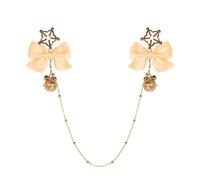 Stainless Steel Nipple Sex Toys with Metal Bells Nipples Clamps Orgasm Breast Clips Stimulator Sm Sex Games Couples Fun Sensual Women Flirting Orange One Size