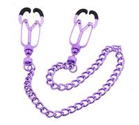 Stainless Steel Nipples Clamps Orgasm Breast Clips Stimulator Adult Sex Toys Nipple Clip Restraints Sm Sex Games Couples Fun Sensual Women Flirting Purple One Size