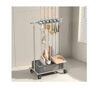 Stainless Steel nizer with Wheels for Mops and Brooms - Perfect for Garden Garage School - Heavy-Duty Storage Solution for Easy Cleaning and nization