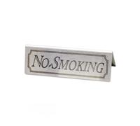 Stainless Steel No Smoking Table Sign 4.0 x 12.0cm (Each)