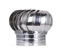 Stainless Steel Non Power Roof Ventilator,Rotating Chimney Cover Cap,Rainproof Silent Operation,with Clamps for Houses Factory Attic(Diameter 200mm)