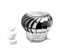 Stainless Steel Non Power Roof Ventilator, Turbine Rotating Rainproof Silent, with 4 Mounting Feet for Home Dryer Pipe Flue Shed