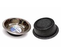 Stainless Steel Non-Slip Dog Bowl, 16 cm Diameter, Easy to Clean, for Food and Water Availble in 2 Colours for Dogs & Cats (Black)