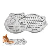 , Stainless Steel Non-Slip Mat in Cute Cat Shape for Slow Feeding, Feeding Mat for Dogs - For Water, Food & Treats, Training, Kennel, Home, Travel & in the Car