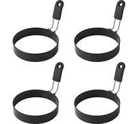 Stainless Steel Nonstick Egg Rings - Set of 4, 3.5 Inch Round Egg Mold for Frying and Griddle