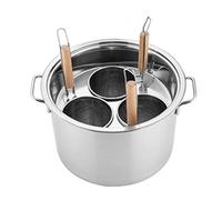 Stainless Steel Noodle Boiler Pot with Divider & Colander Multifunctional Kitchen Cooker for Home & Restaurant (3 Holes)