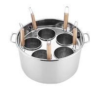 Stainless Steel Noodle Boiler Pot with Divider & Colander Strainer - Multifunctional Kitchen Cooker for Home & Restaurant (5 Holes)
