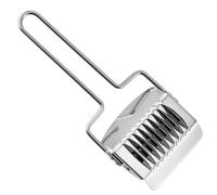 Stainless Steel Noodle Cutter, Lattice Roller Pasta Maker, Manual Dough Press & Herb Mincer, 21x7x2cm, 87g, Compact Kitchen Tool for Homemade Spaghetti, Silver