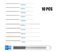 Stainless Steel Nozzle Cleaning Needles Set for 3D Printers - 10-Piece Kit with 0.15 0.2 0.25 0.3 0.35 0.4 0.5 0.6 0.8 and 1.0 Mm Sizes Silver/Gold Finish