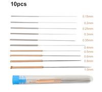 Stainless Steel Nozzle Cleaning Needles Set for 3D Printers, 10-Piece Kit with 0.15-1.0 mm Sizes (0.15/0.2/0.25/0.3/0.35/0.4/0.5/0.6/0.8/1.0 mm), Compatible with 1.75 mm and 3 mm Filament