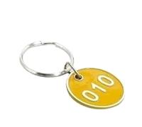 Stainless Steel Number Tag, Metal Number Tags 1-200 Multicolor with Split Rings for ID Tag Luggage Key Cabinet(Yellow,1-100)
