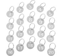Stainless Steel Number Tag, Stainless Steel Number Tags 1-200 for Keychains and Lanyards Silver 2.3x2.3x0.2cm(100-150)