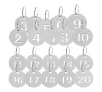 Stainless Steel Numbered Plate Key Labels with Rings Tags Round Chain DIY ID for Locker Garment Metal Hanging Number for Lockers, Dorms(101-150)