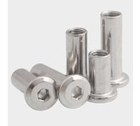 Stainless Steel Nut Hex Nuts 2-10pcs M3 M4 M5 M6 M8 304 Stainless Steel Flat Hex Socket Head Allen Furniture Bed Connector Rivet Joint Insert Sleeve