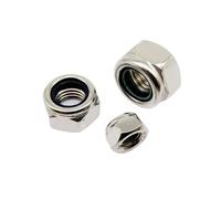 Stainless Steel Nylon Lock Nut, DIN985 Hex Nylon Insert Lock Nut M2-M12 Multicolor 20/50/100pcs(304,100pcs M2)