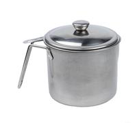 Stainless Steel Oil Dispenser Featuring Fine Mesh Filter and Controlled Flow Spout for Reusing Frying Oil Without Mess or Leakage (M)