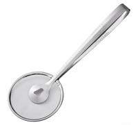 Stainless Steel Oil Filter Clip with Fine Mesh and Non Slip Handle for Separating Oil from Fried Foods Including Dumplings and Vegetables