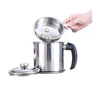 Stainless Steel Oil Filter Household Cooking Oil Storage Can with Fine Mesh Lid Cooking Oil Fat Separator for Storing Frying Cooking Grease