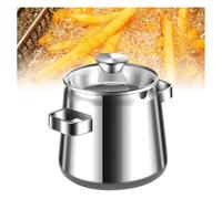 Stainless steel oil filter pot, fat container for the kitchen, storage tin bacon with sieve, oil container fat pots kitchen oil filter for meat, frying oil(2200ML)