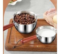 Stainless Steel Oil Pan with Dual Spouts Designed for Butter Melting Oil Drizzling Milk Heating and Chocolate Melting Applications (180ml)