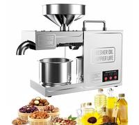Stainless Steel Oil Press Machine, 820W High Efficiency for Cold & Hot Oil Extraction, Ideal for Commercial & Home Kitchen Use